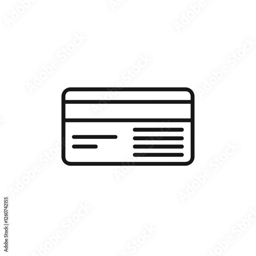 Gym membership card icon, minimalist black line art