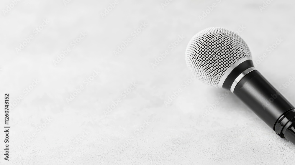 Fototapeta premium Microphone on a light surface