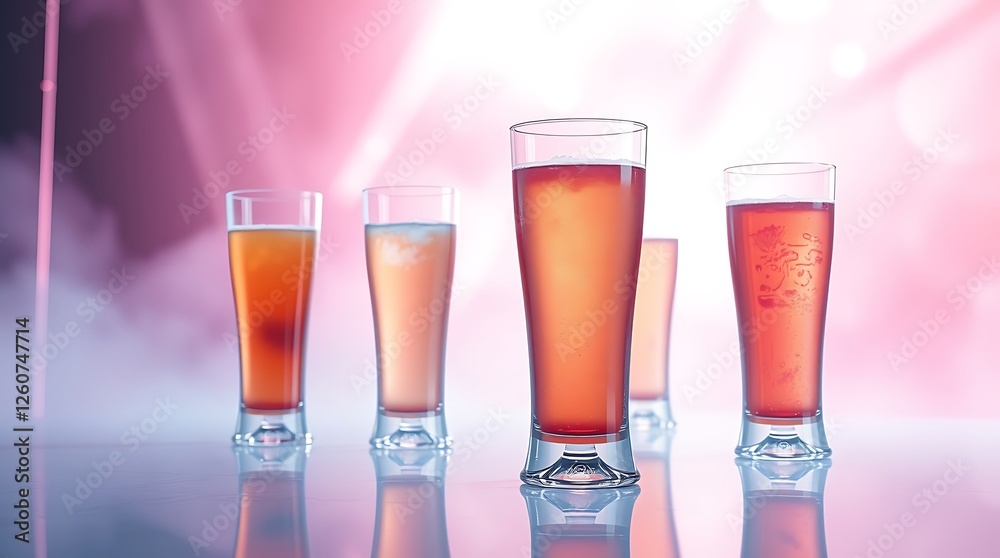 Several glasses of different drinks on bright background Several glasses of different drinks on bright background