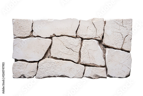 Obraz na płótnie Textured white stone wall with irregular shapes and cracks w salonie