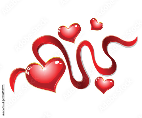 artistic creative valentines day heart with stripe.eps