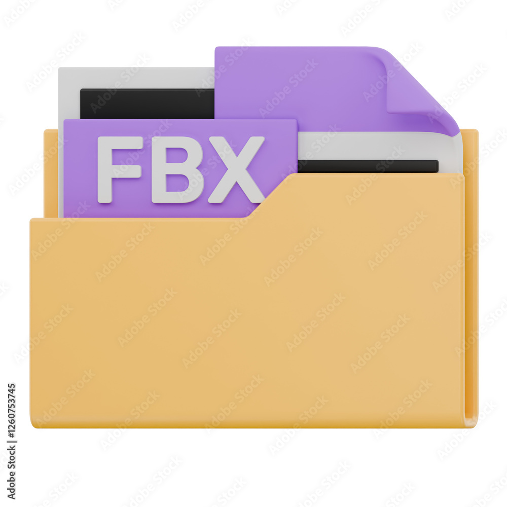 3D FBX File Folder Format Icon 3D FBX File Folder Format Icon