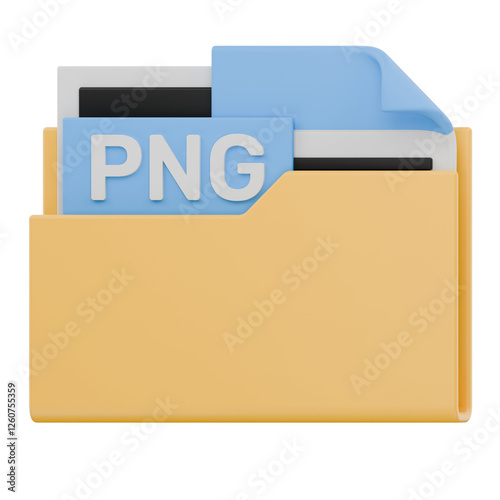 3D PNG File Folder Format Icon