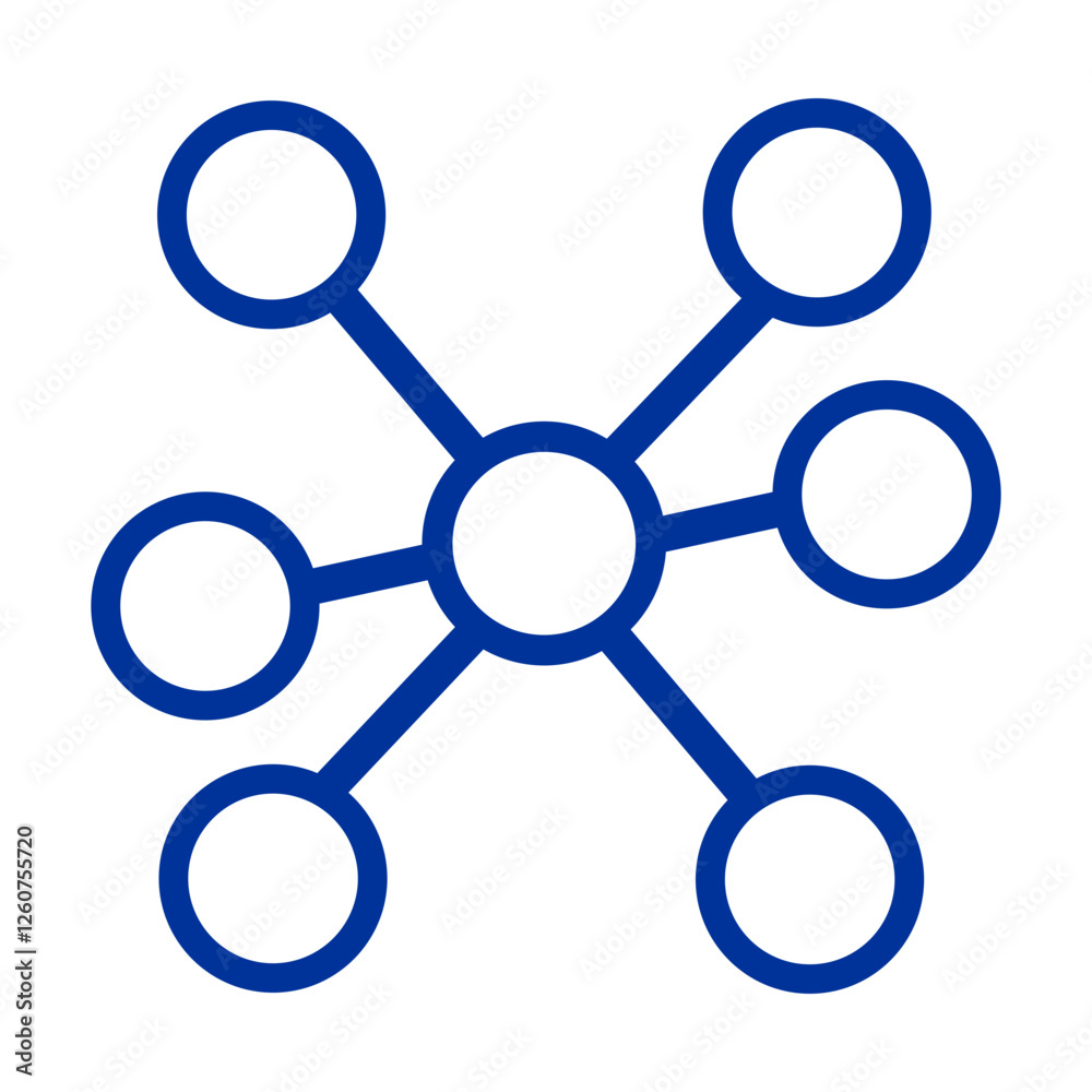 Vector icon for blockchain technology with interconnected nodes and copy space Vector icon for blockchain technology with interconnected nodes and copy space