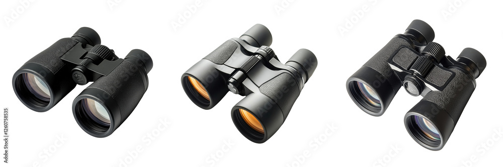 Set of Binoculars on a Transparent Background Set of Binoculars on a Transparent Background