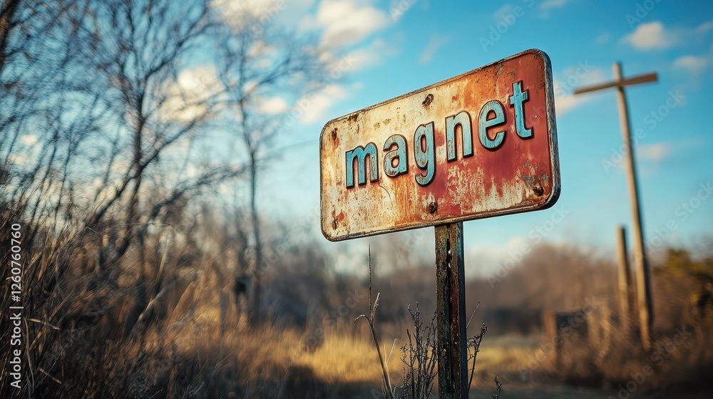 Rusty Sign with the Word Rusty Sign with the Word