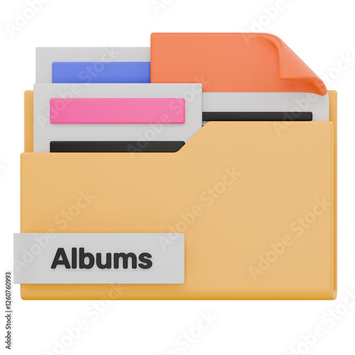 3D Albums Folder Name Icon