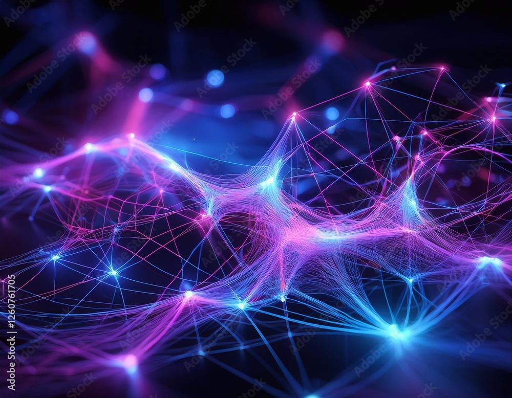 Crystalline AI Network with Bioluminescent Connections Crystalline AI Network with Bioluminescent Connections