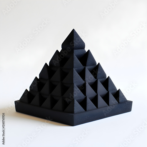 pyramide phonique pattern made of black foam, white background photo