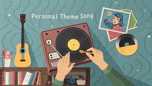 an illustration showcasing a nostalgic scene with a vintage feel