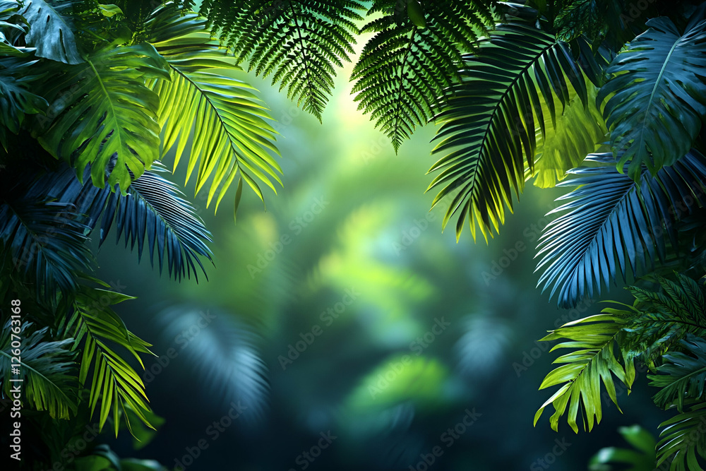 Fototapeta premium Tropical Forest Leaves Background