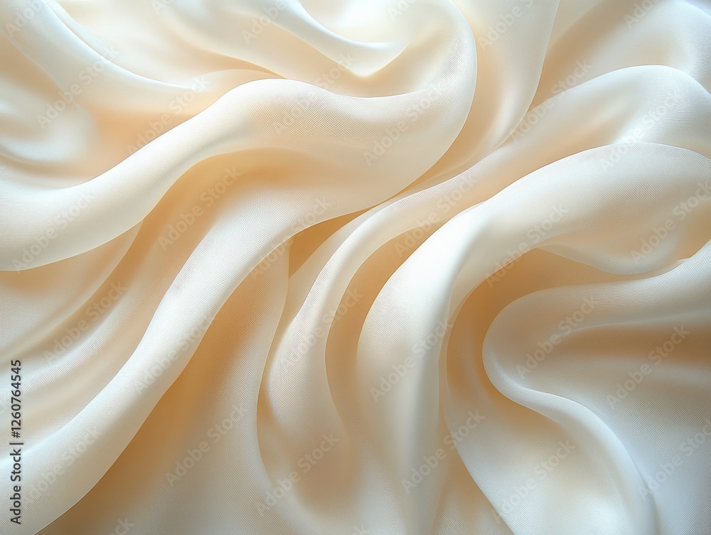 A delicate, flowing fabric in soft cream, showcasing subtle patterns that create an elegant, textured look. A delicate, flowing fabric in soft cream, showcasing subtle patterns that create an elegant, textured look.