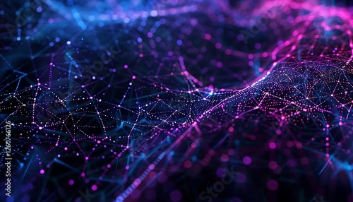 Abstract technology background with connection lines and dots. 3d rendering.