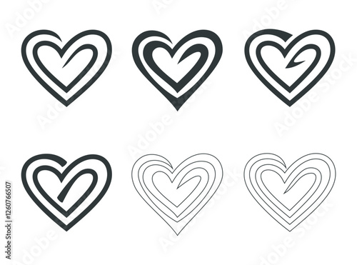 heart symbol collections and set
