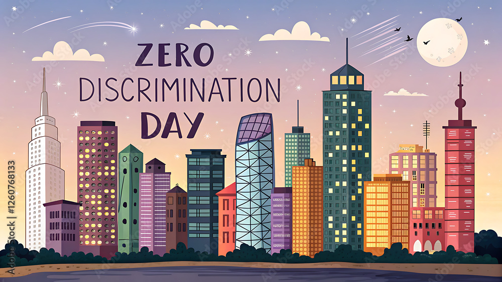 Obraz premium zero discrimination day. illustration Design zero discrimination day Poster, Banner, Post, Story,