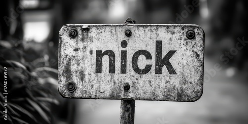 Aging Metal Street Sign with the Word 