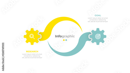 Modern infographic design template with labels. Business creative way to present 2 options, steps, or parts. Vector illustration.