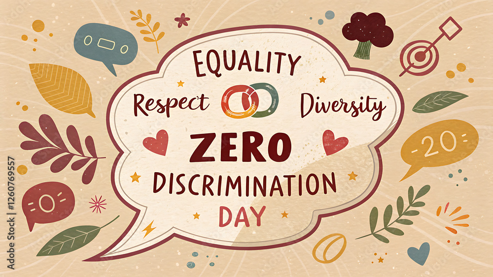 Naklejka premium zero discrimination day Poster, zero discrimination day Banner, Post, Story, illustration Design