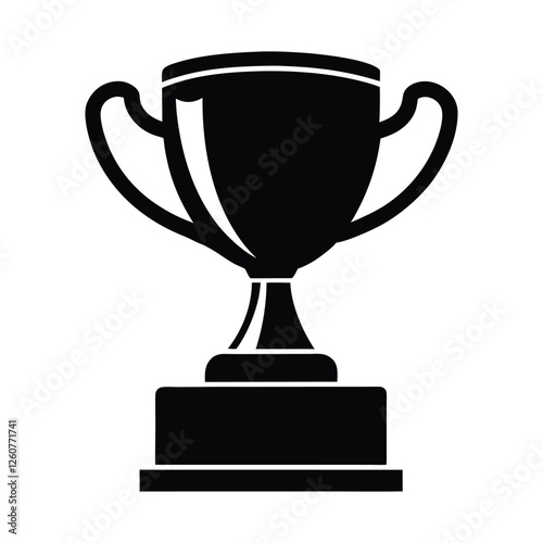 Winner trophy vector silhouette isolated on white