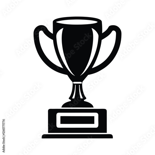 Winner trophy vector silhouette isolated on white