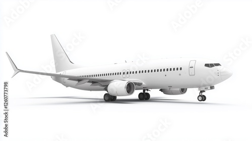 White Passenger Airplane On White Background