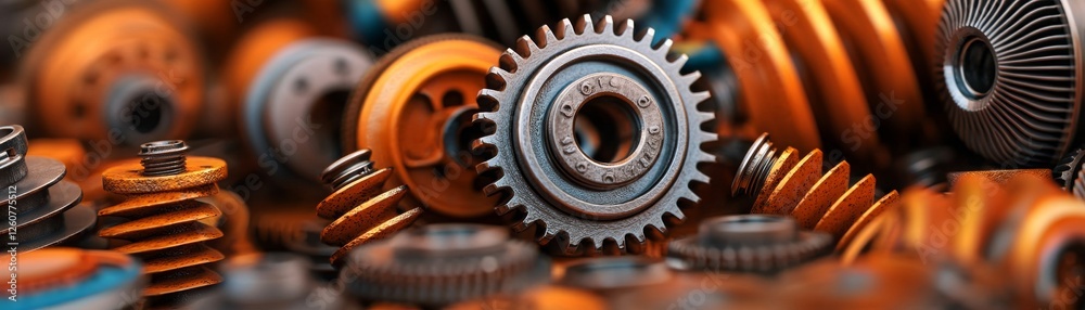Industrial Manufacturing Components and Gear Mechanisms in 3D Design and Modern Partnership Industrial Manufacturing Components and Gear Mechanisms in 3D Design and Modern Partnership