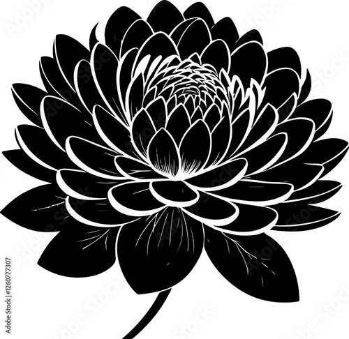 Black Flower Silhouette Vector Art
