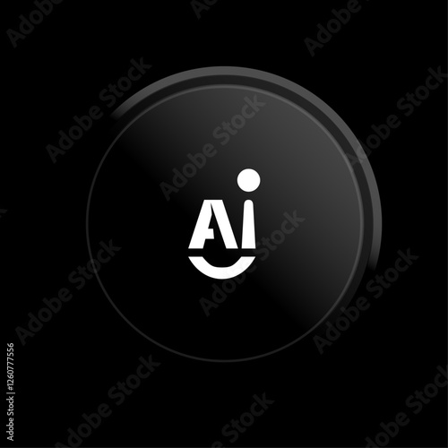 Artificial intelligence AI processor setting vector icon web site, logo, social media. vector	concept photo