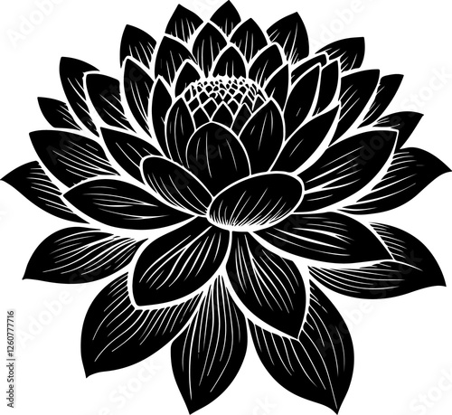 Black Flower Silhouette Vector Art