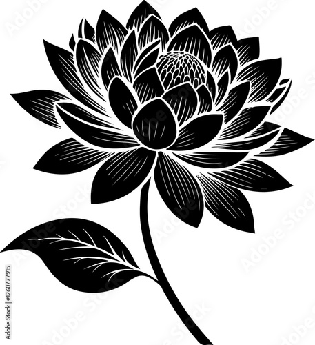 Black Flower Silhouette Vector Art