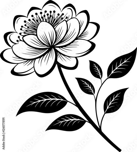 Black Flower Silhouette Vector Art