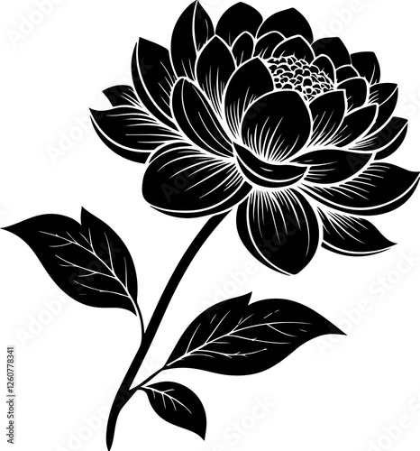 Black Flower Silhouette Vector Art