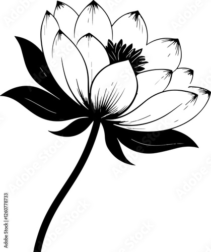 Black Flower Silhouette Vector Art