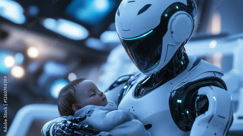 Fototapeta premium safe robot nanny