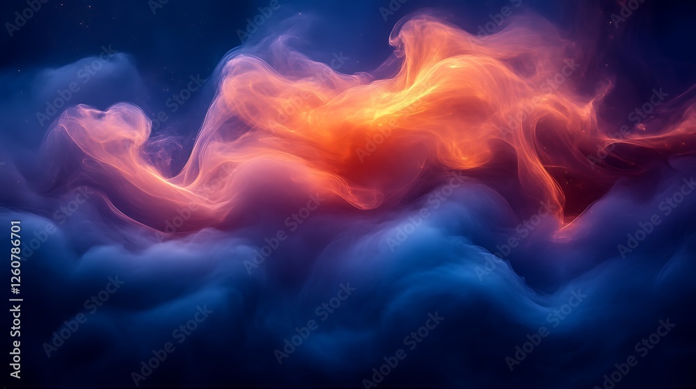Fototapeta premium Abstract swirling cosmic nebula vibrant colors
