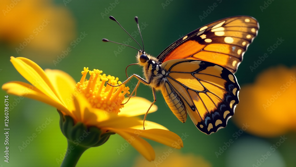 Fototapeta premium The Butterfly's Dance: A Delicate Display