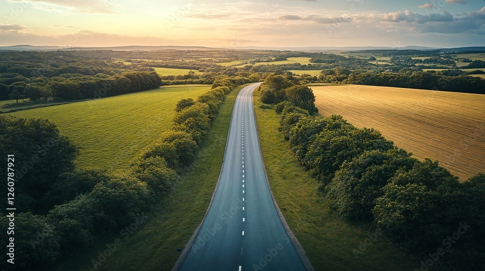 Obraz premium A two-photograph composite of the same road from different angles.