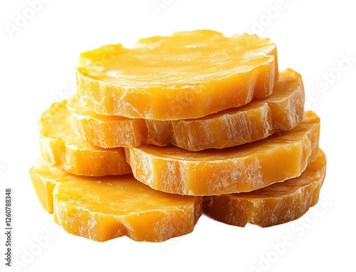 Honeycomb wax stacks studio food isolated on transparent background, png