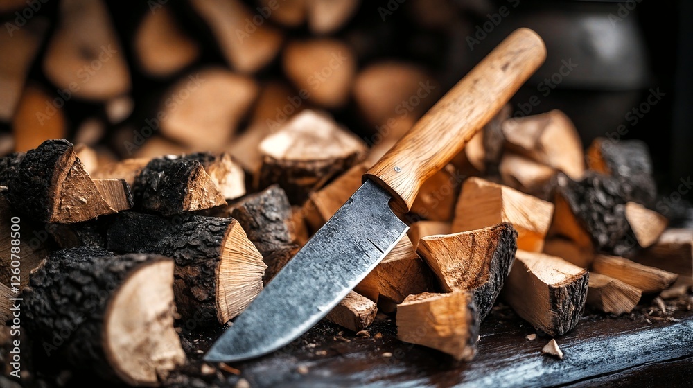 Splitting Firewood with a Knife. Splitting Firewood with a Knife.