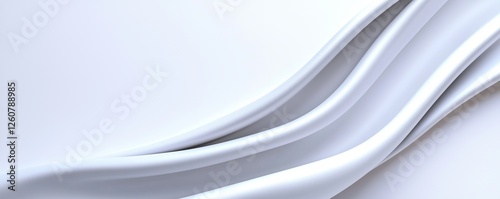 A smooth, flowing abstract image in shades of white, showcasing gentle curves and textures, creating a serene and modern aesthetic.