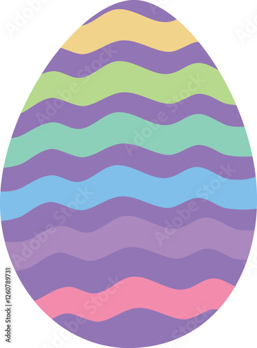 Colorful Easter egg on transparent background. Easater egg vector illustration