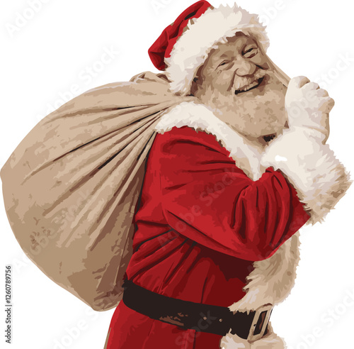 Santa Claus carrying sack.eps