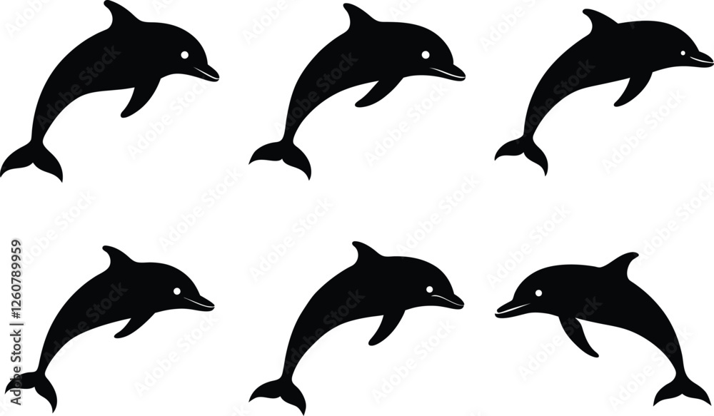 dolphin,silhouette, with, white, background, dolphin,silhouette, with, white, background,