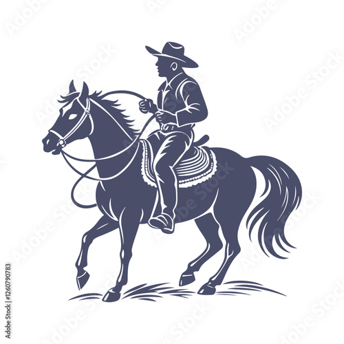 Cowboy Silhouettes Clip art Vector Illustration