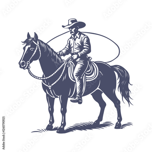 Cowboy Silhouettes Clip art Vector Illustration