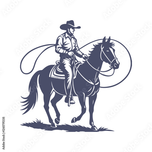 Cowboy Silhouettes Clip art Vector Illustration