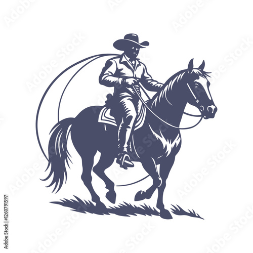 Cowboy Silhouettes Clip art Vector Illustration