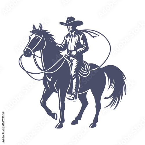 Cowboy Silhouettes Clip art Vector Illustration