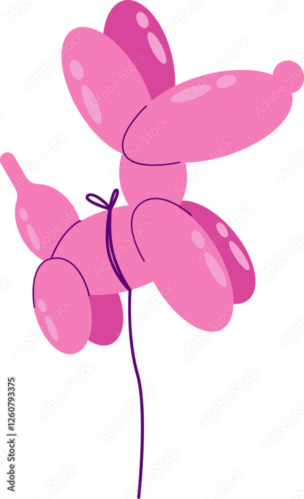 Fototapeta premium Birthday Ballon Dog Illustration