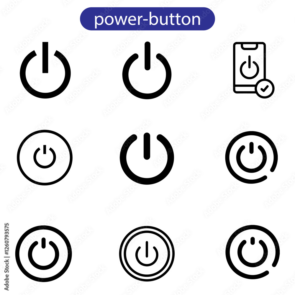 Power button off or on vector art icon set illustration. Push start or stop icon set use for web and app design.
Power button off or on vector art icon set illustration. Push start or stop icon set use for web and app design.